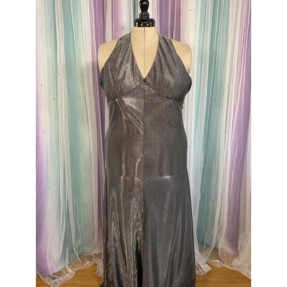 Homemade Silver Haltertop Dress with Shrug